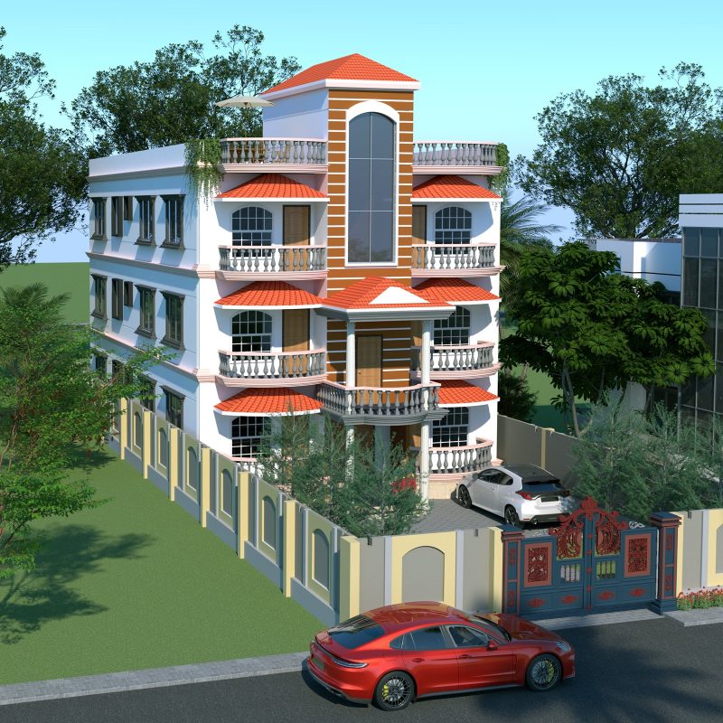 58x32 Three-story modern house