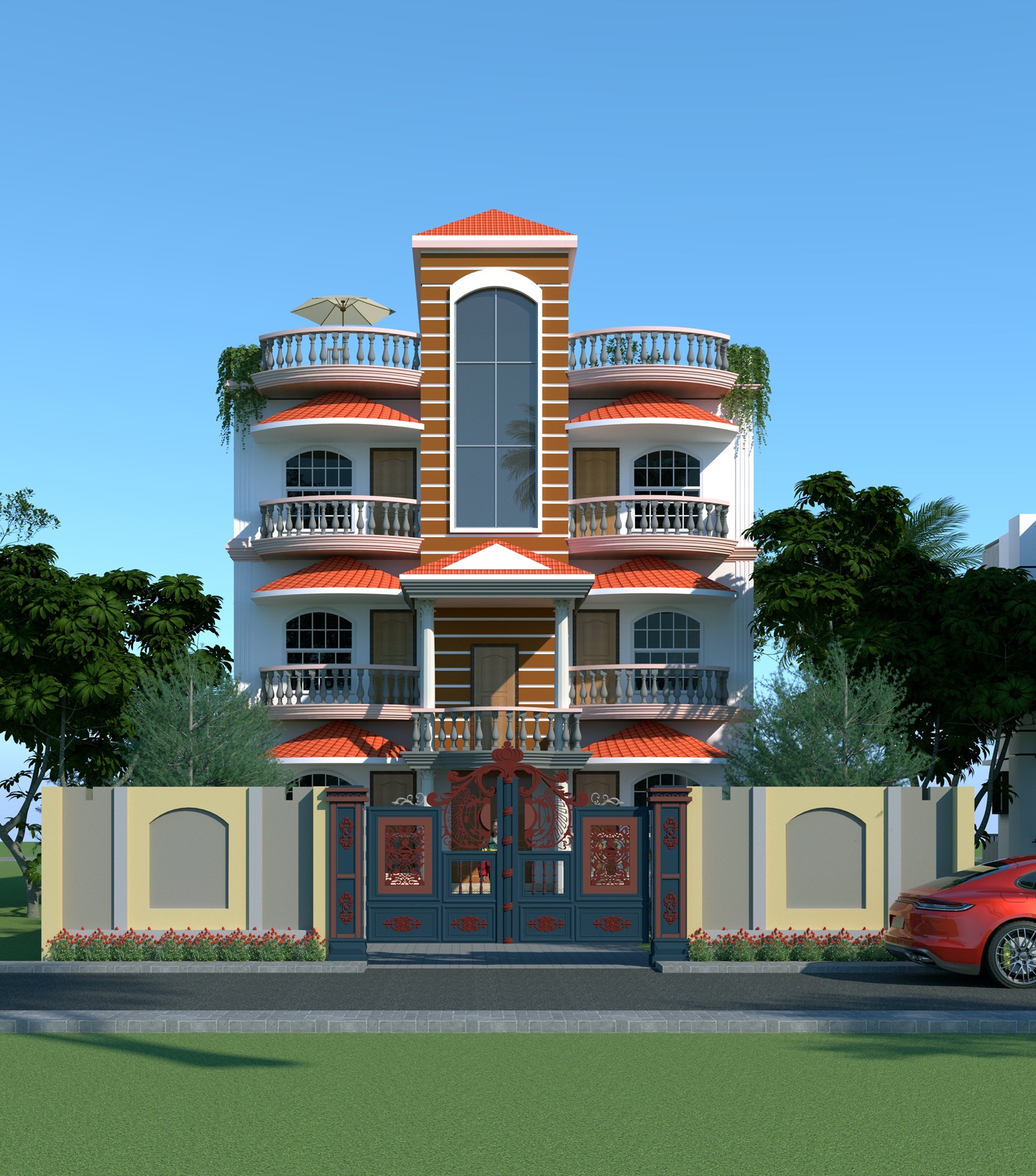 58x32 Three-story modern house - Image 2